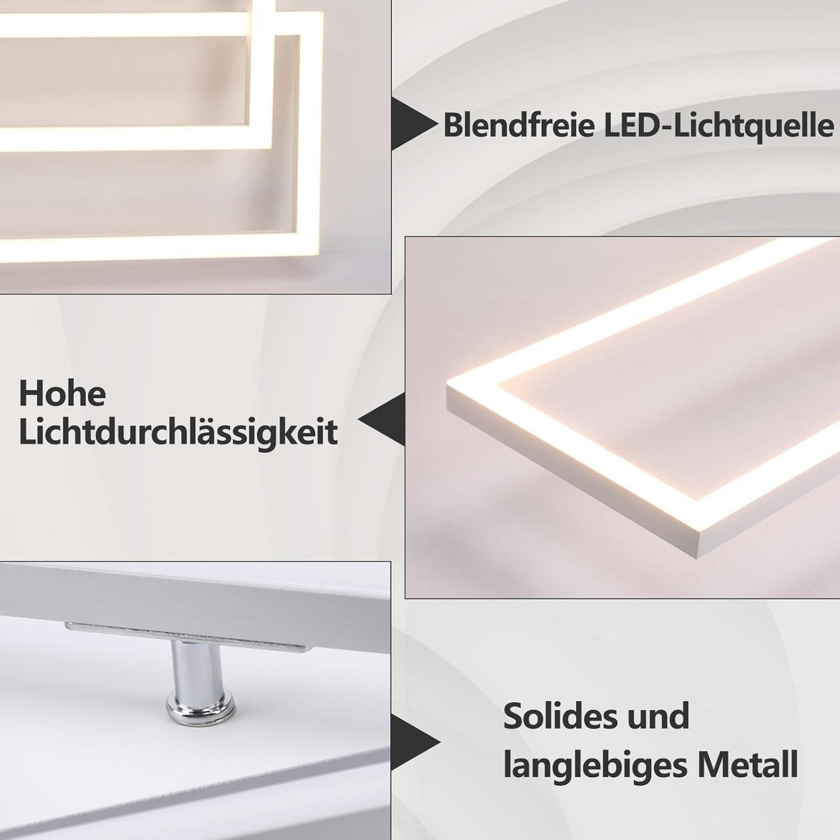 LED-DECKENLEUCHTE Ragnor 18.5/18.5/7.3 cm - Weiß, Metall (18.5/18.5/7.3cm) - ZMH