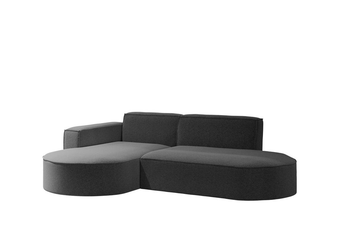 ECKSOFA Modernes L-förmiges Modena Studio Stoff Raven Graphit Links - Graphitfarben, Holz/Textil (165/236cm) - Kaiser Möbel