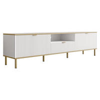 TV-LOWBOARD Werkoz 2K1S - Goldfarben/Weiß, Holzwerkstoff/Metall (181/46/35cm) - MIRJAN24
