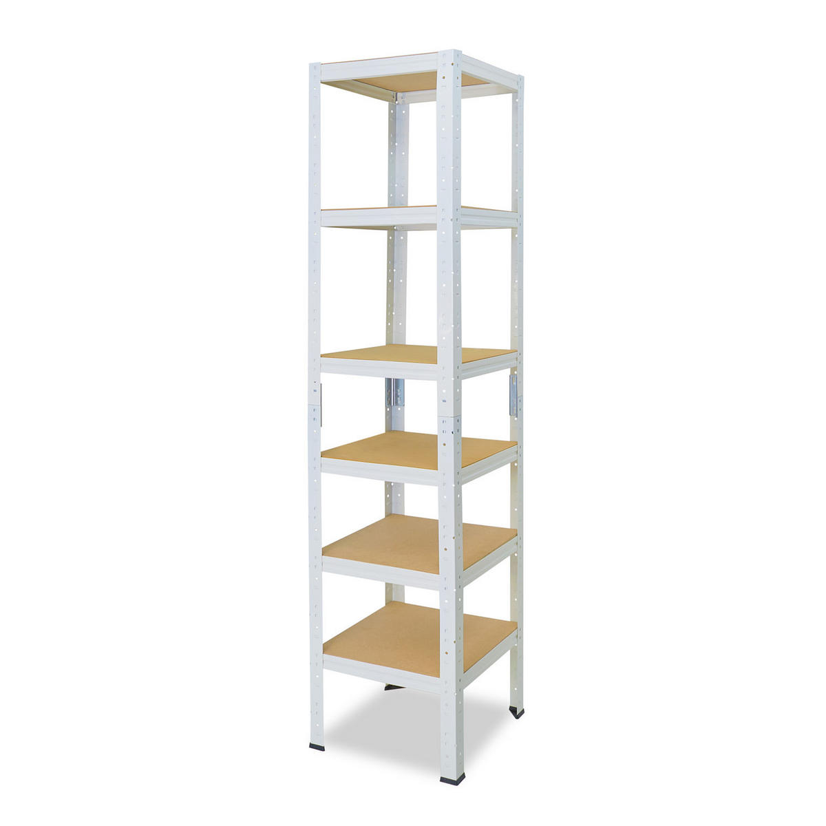 SCHWERLASTREGAL HOME 230x45x45 cm in weiß mit 6 Böden und 145 kg Traglast pro Boden - Creme, Metall (45/230/45cm) - shelfplaza
