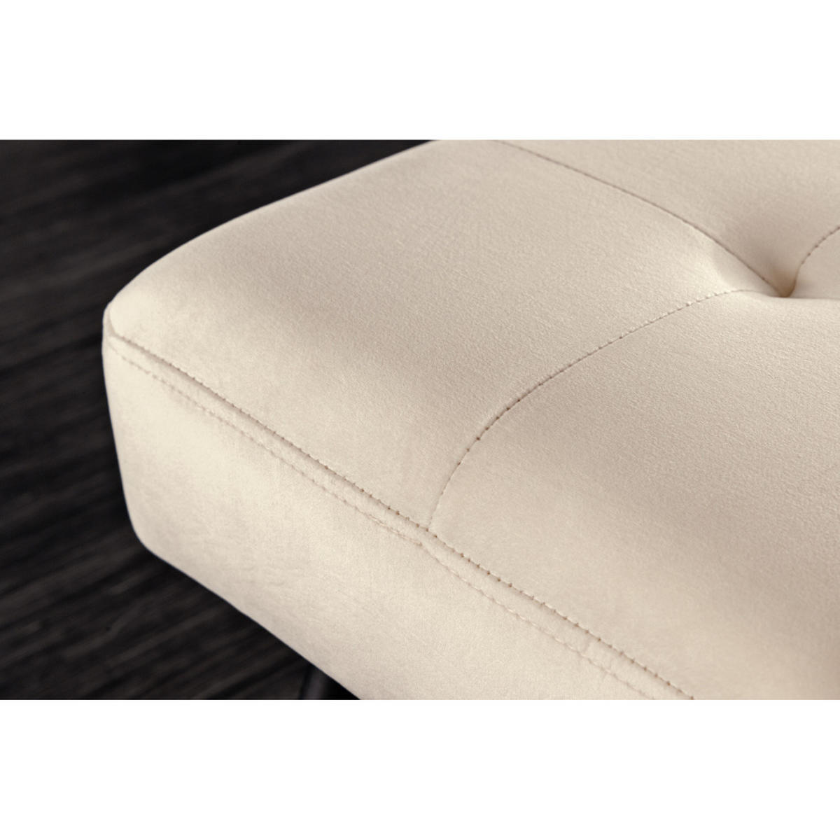 SITZBANK BOUTIQUE Samt Champagner, Schwarze 100 cm - Champagner/Creme, Textil (100/45/35cm) - riess-ambiente