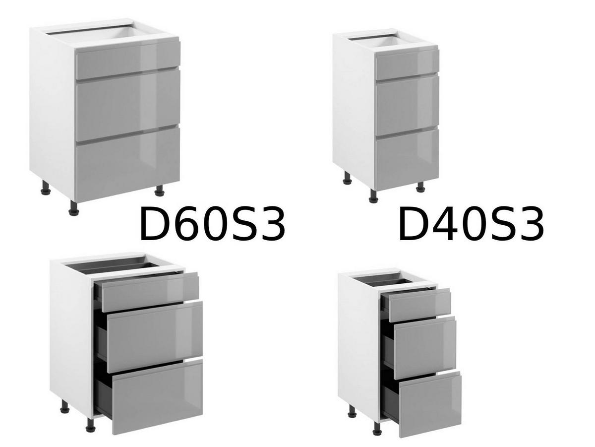 ECKKÜCHE 350 x 260 cm – Aspen KA4-M350 - in Grau/Hochglanz - Grau, Holz (610/212/58cm)