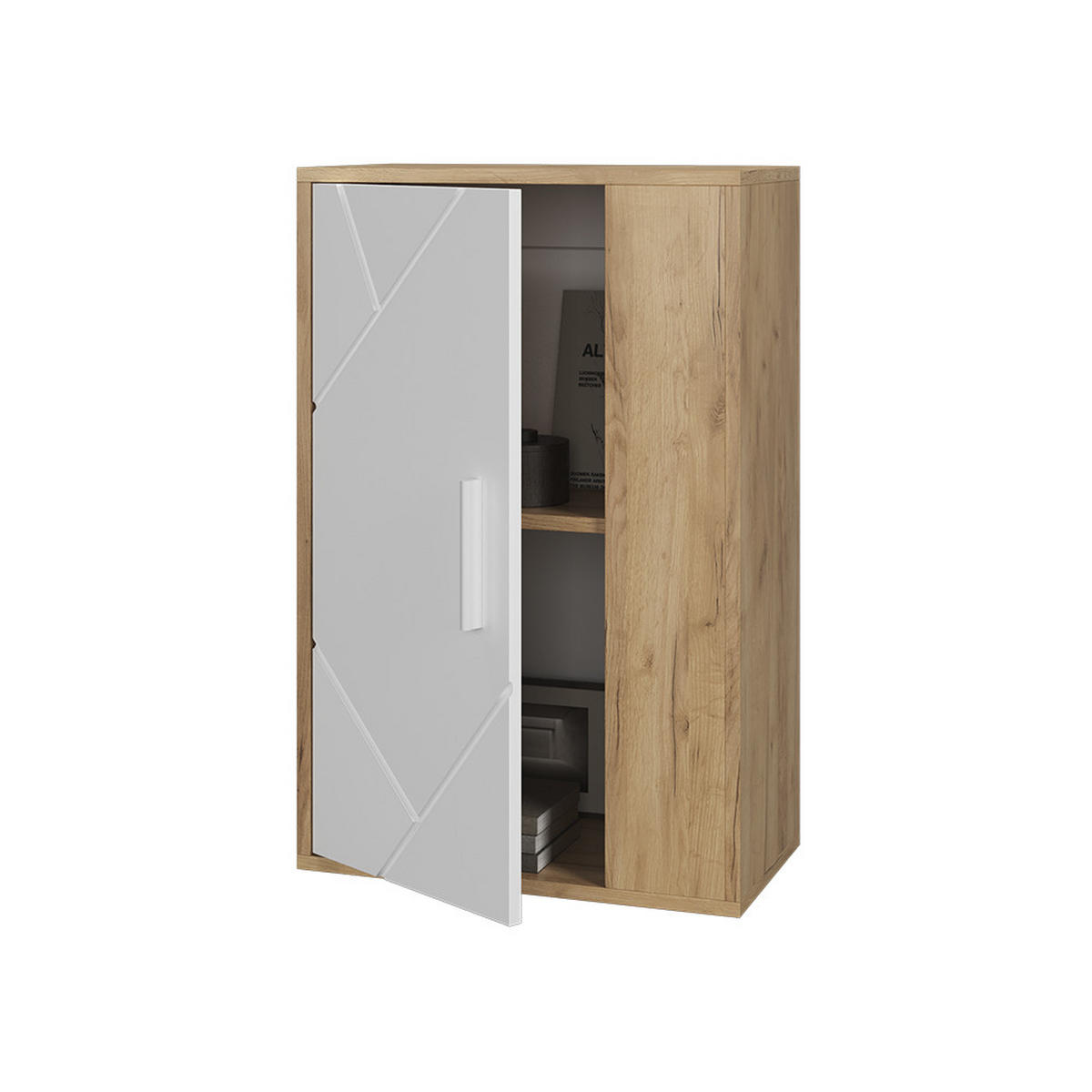 NÁSTĚNNÁ SKŘÍŇKA Berno Zlatá síla dub/bílá - medově dubová, kompozitní dřevo (50.1/78.4/28.3cm) - Vicco