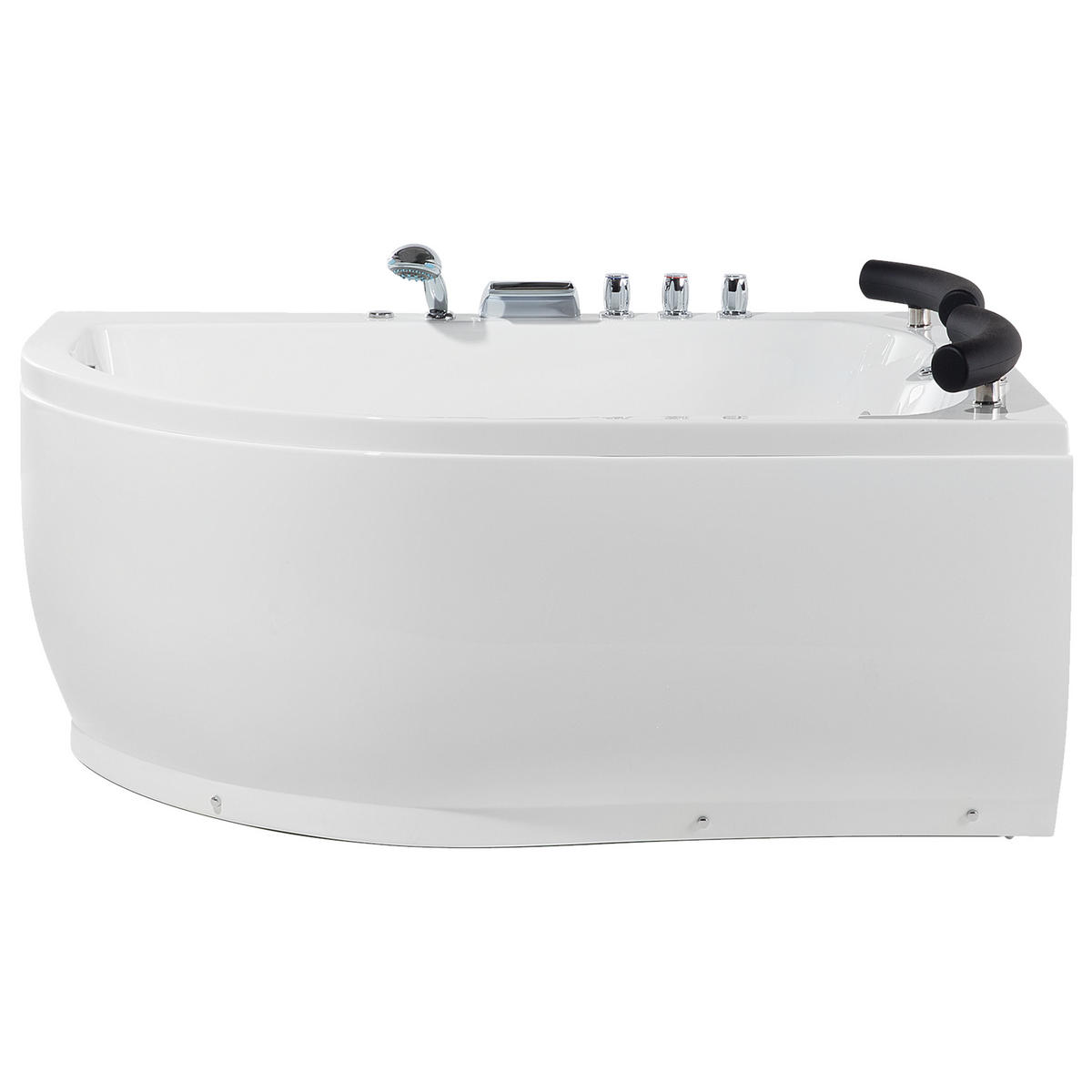 WHIRLPOOL BADEWANNE mit LED 113x160x63 cm weiß Paradiso - Weiß, Kunststoff (113/63/160cm) - Beliani