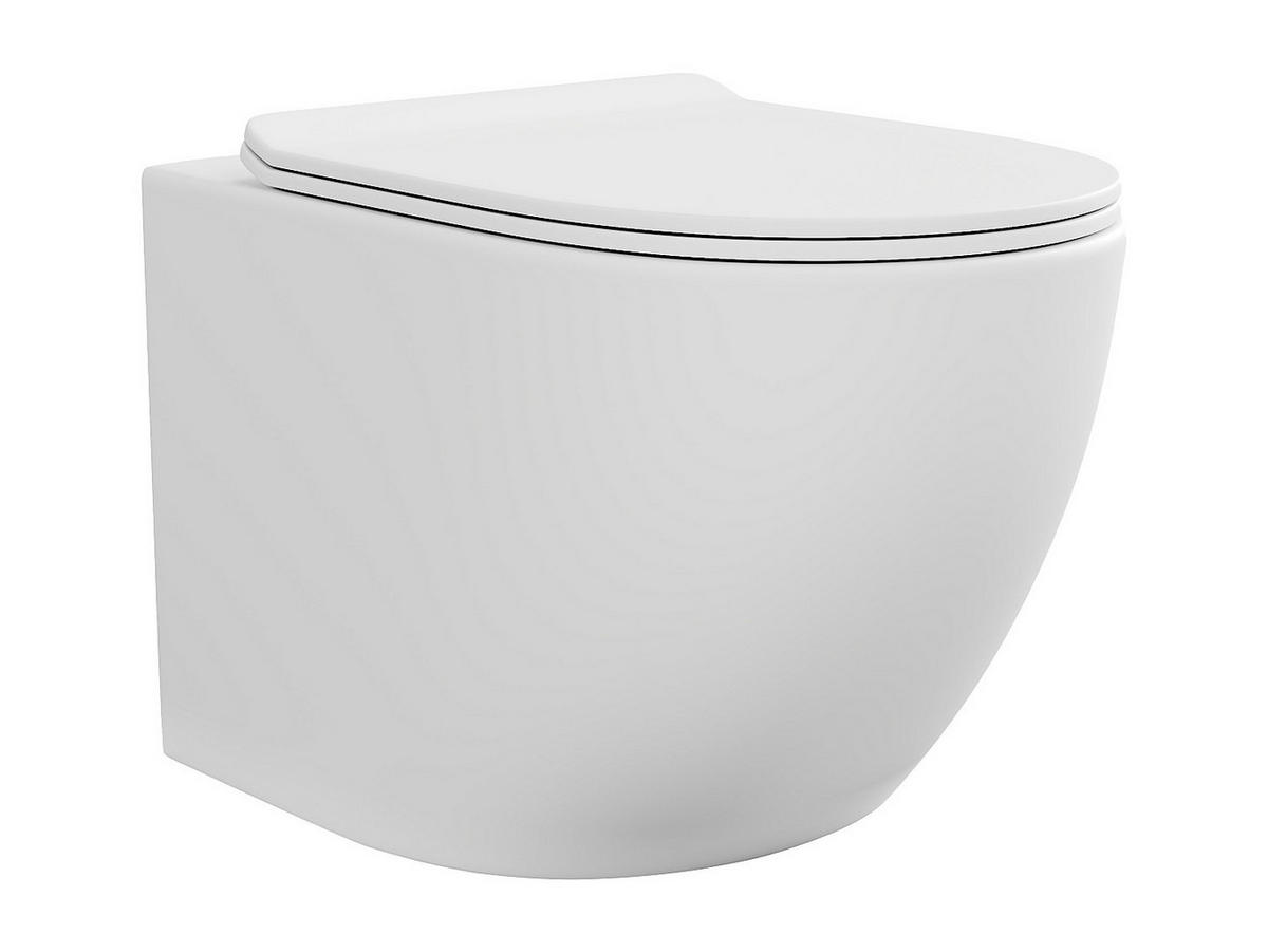 HÄNGE WC - 36 cm x 53.5 cm - keramik - weiß Javoine - Weiß, Keramik (36/36/53.5cm) - Vente-Unique