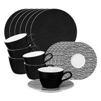 KAFFEESERVICE Life Fashion Glamorous Black 18er Set - Schwarz, Keramik (2/2/2cm) - Seltmann Weiden