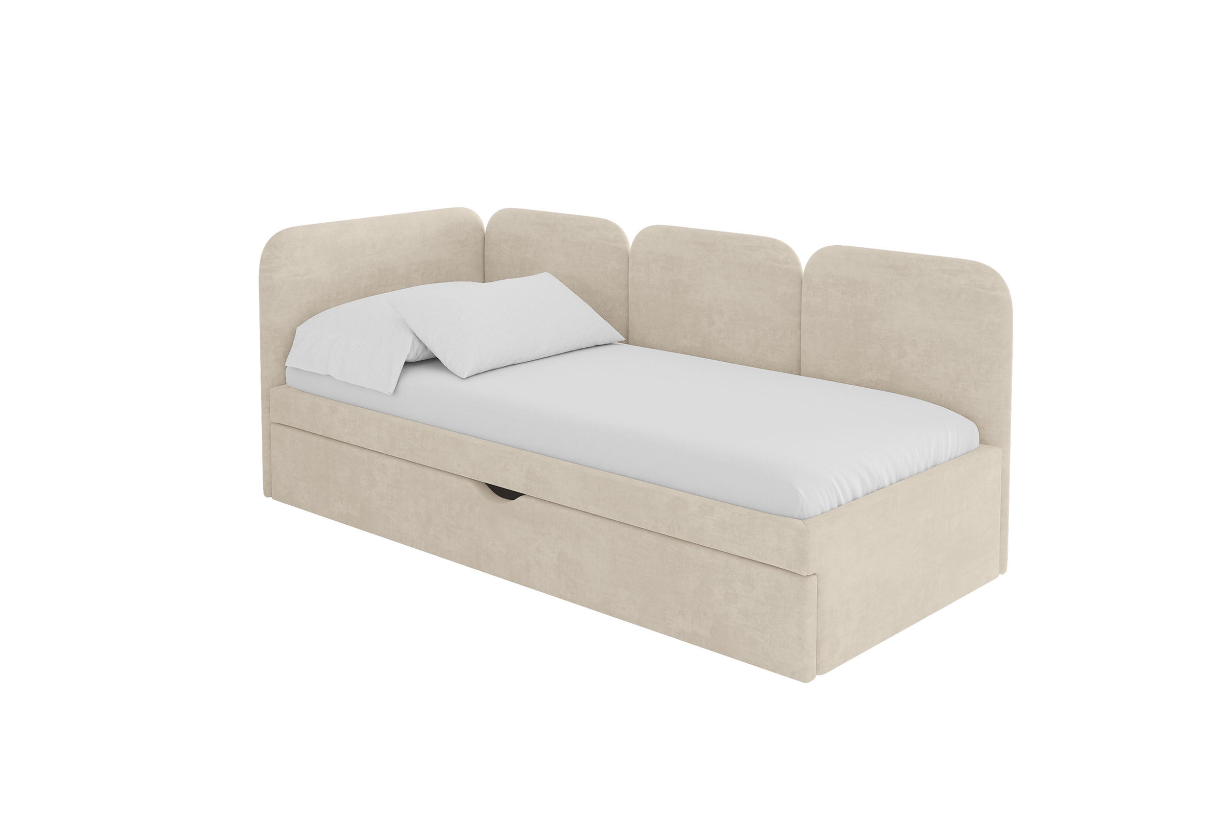 ALTDECOR JEDNOLŮŽKOVÁ POSTEL pro mládež s úložným prostorem, vpravo - ALVY 100x200 béžová