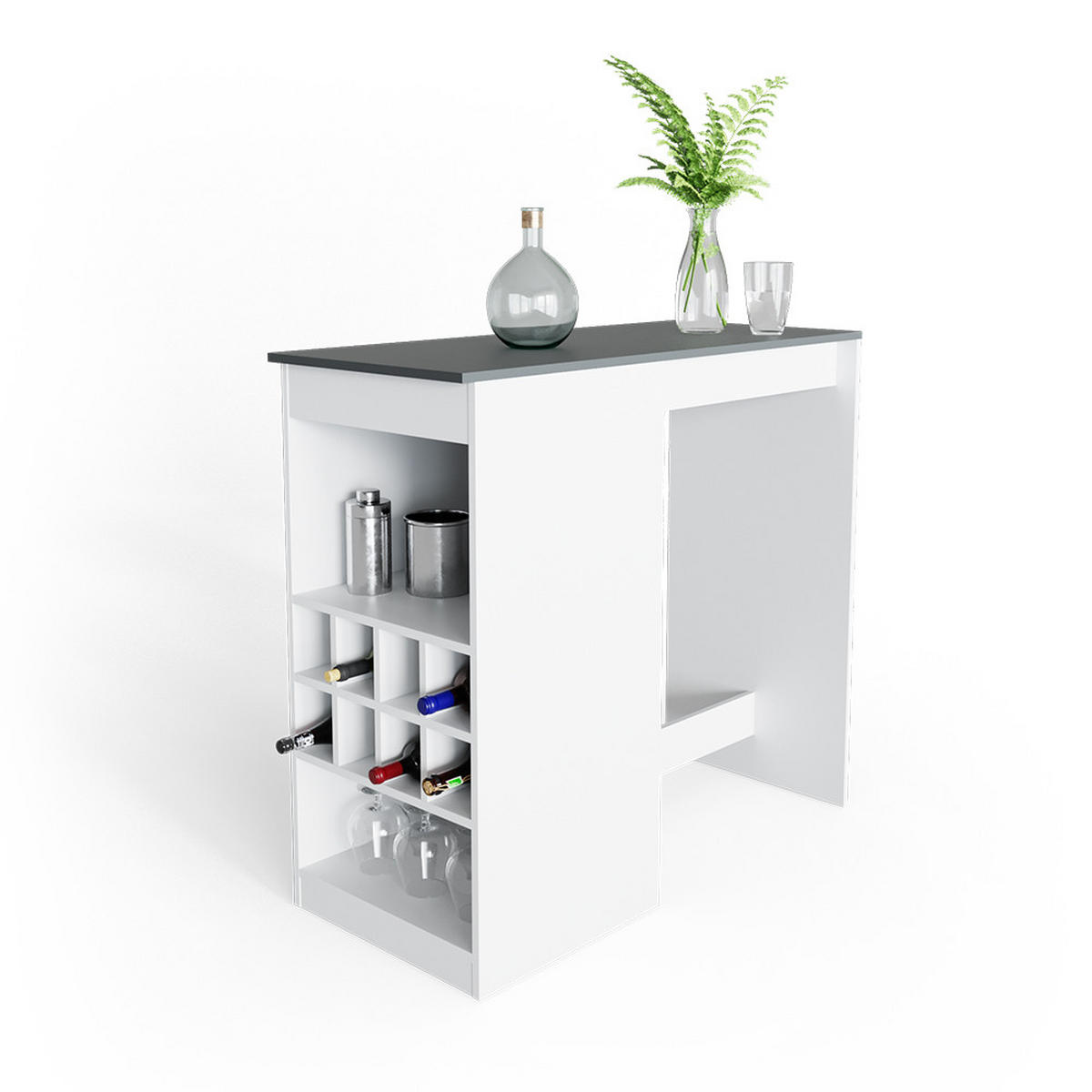 BARTISCH Ross Weiß/Anthrazit 115 x 50 cm - Anthrazit/Weiß, Holzwerkstoff (115/104.6/50cm) - Vicco