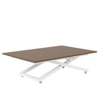 COUCHTISCH ARIA 120-160/80 cm, Höhenverstellbar, Weiß / Franklin-Nussbaum - Nussbaumfarben/Weiß, Holzwerkstoff/Metall (120/80/38cm) - Idohome