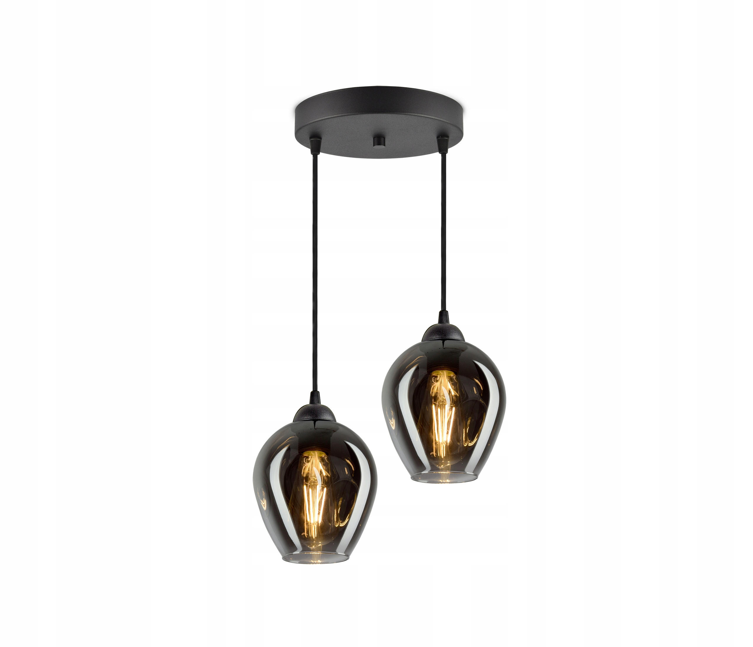 PENDELLEUCHTE Hegel - Transparent/Anthrazit, Glas/Metall (30/30/80cm) - kiki design