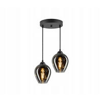 PENDELLEUCHTE Hegel - Transparent/Anthrazit, Glas/Metall (30/30/80cm) - kiki design