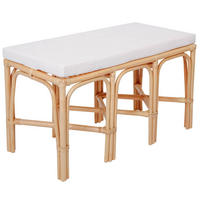 SITZBANK Rattan Beige - Braun, Holz (90/51/42cm) - Nordlys