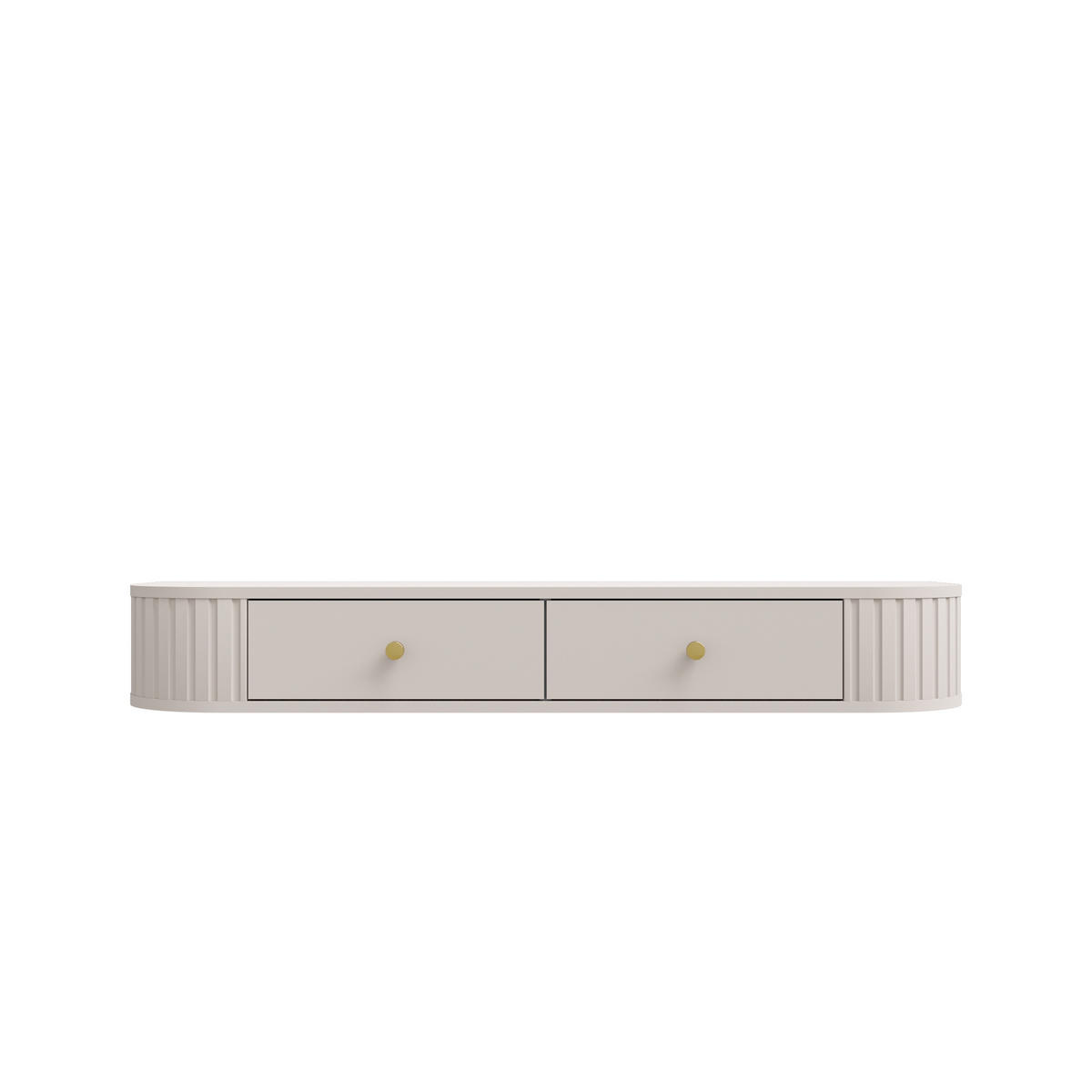 KONSOLENTISCH BOLLA 123/17,5/35,9 cm Hängender Kosmetiktisch mit Schubladen, Beige - Beige, Holzwerkstoff (35.9/123/17.5cm) - MASSENO