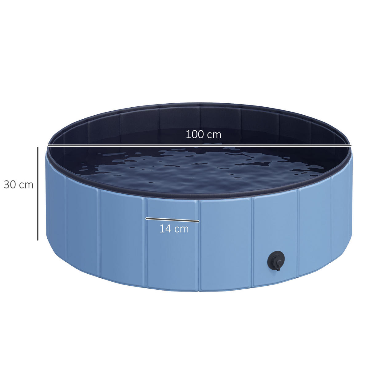 POOL DE-18962 klappbar, Ø100 cm Blau - Blau, Kunststoff (100/30/100cm) - ComfortXL