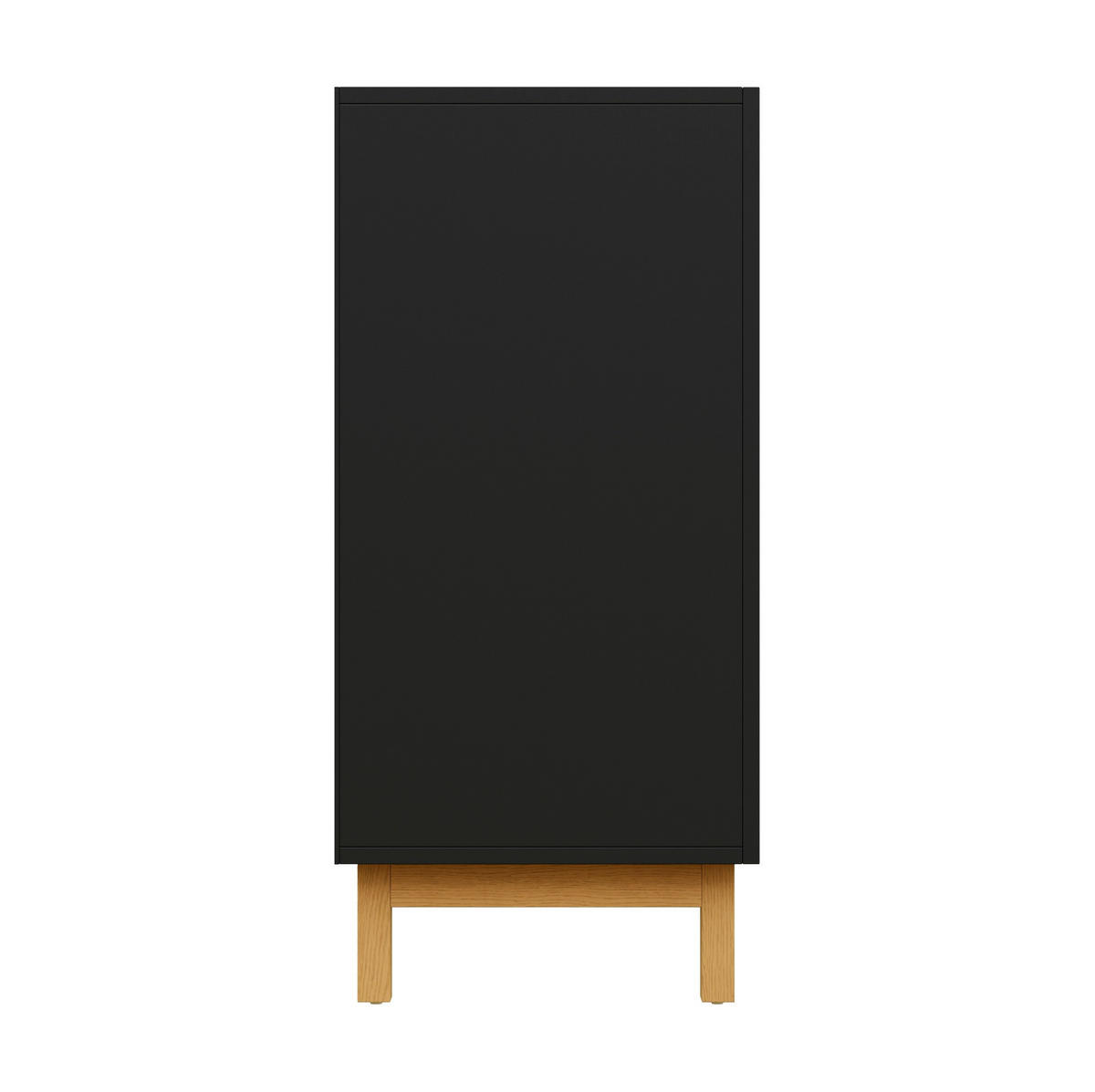 SIDEBOARD aus Spanplatte 120,5x42x96 cm Schwarz mit 3 Türen und offenem Mittelfach - Schwarz, Holzwerkstoff (120.5/96/42cm) - IVMEU