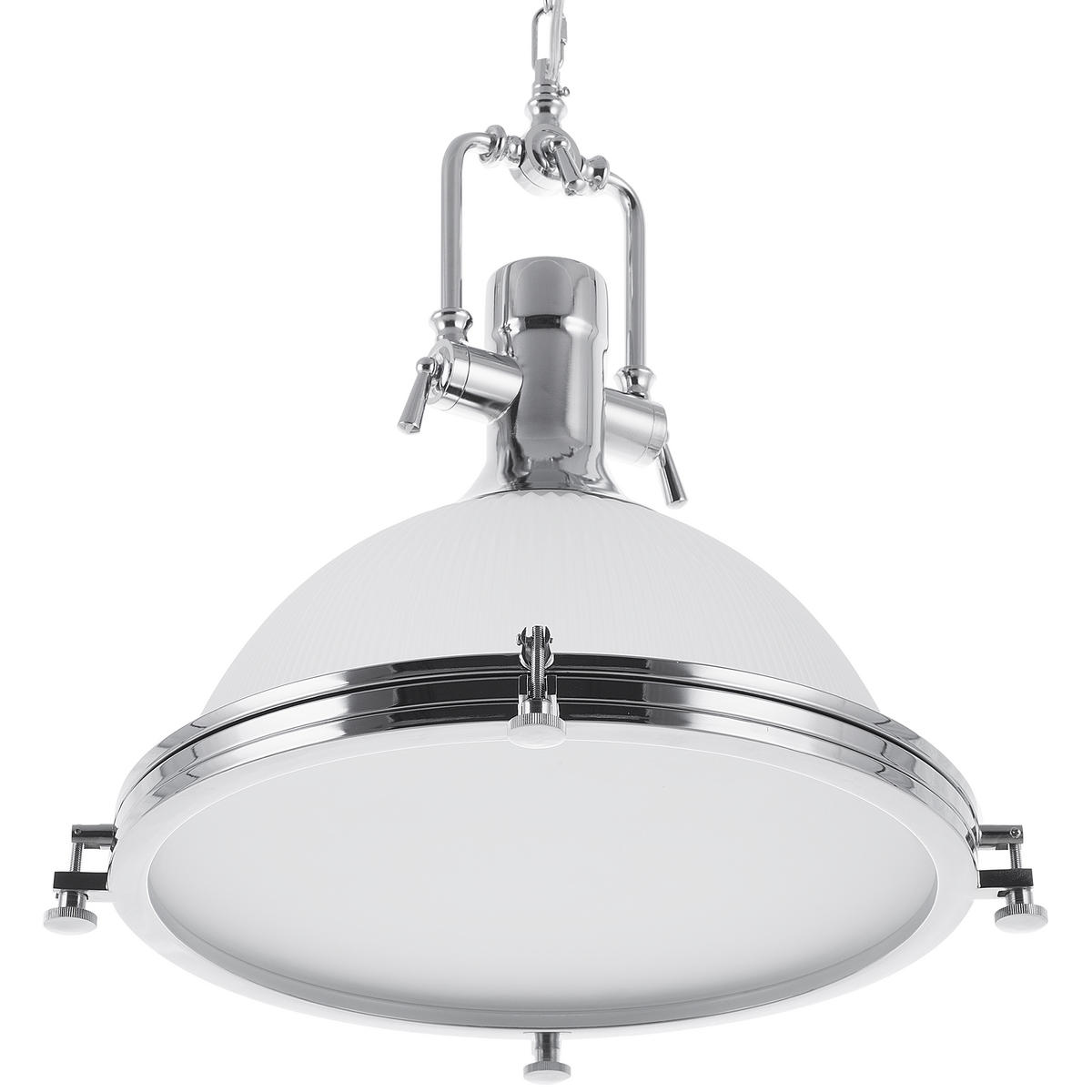 HÄNGELEUCHTE Ebron 38/38/114 cm - Weiß, Glas (38/38/114cm) - Beliani