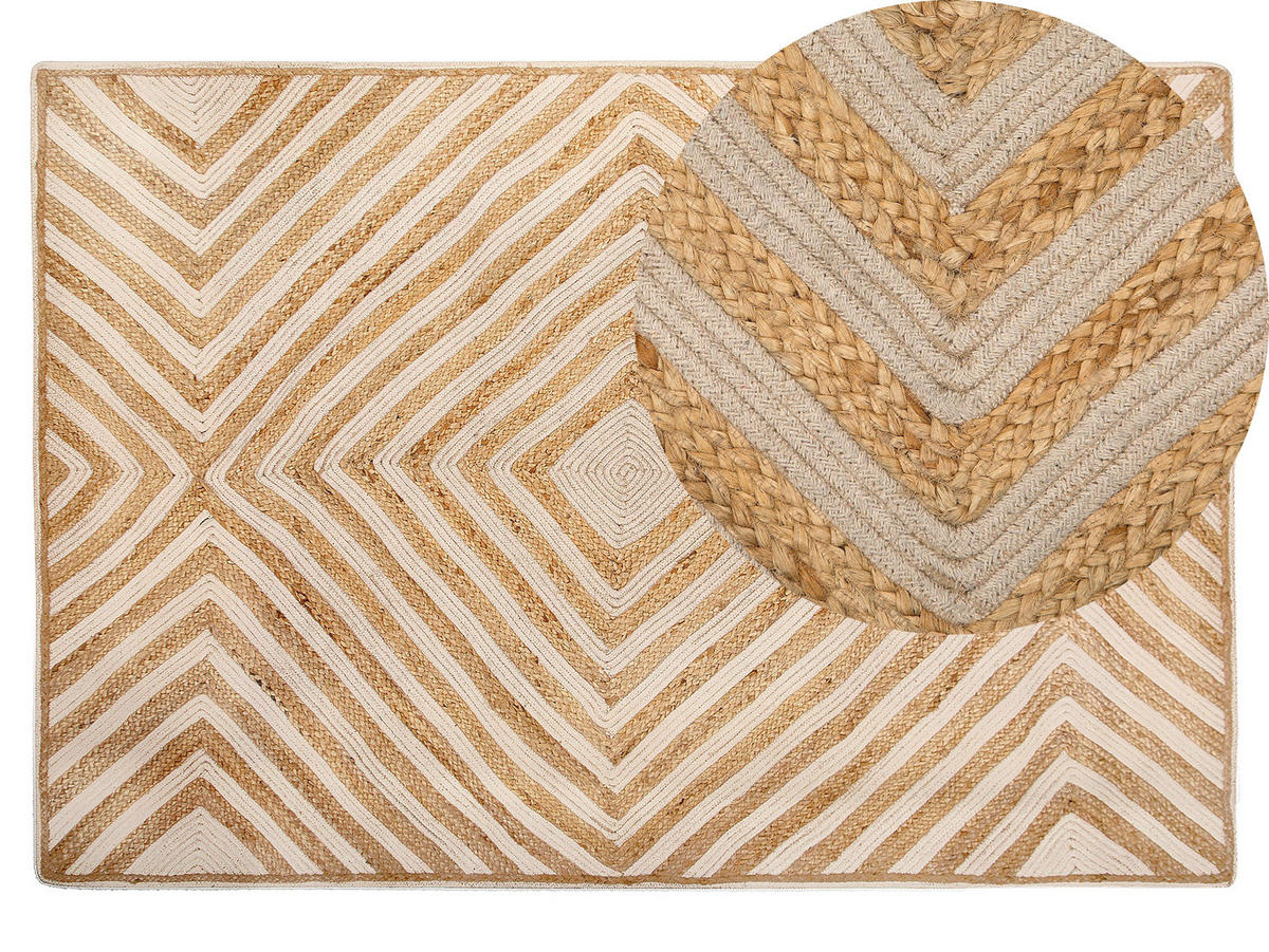KURZFLOR-TEPPICH Pirli 200/140 cm - Beige, Textil (140/200cm) - Beliani