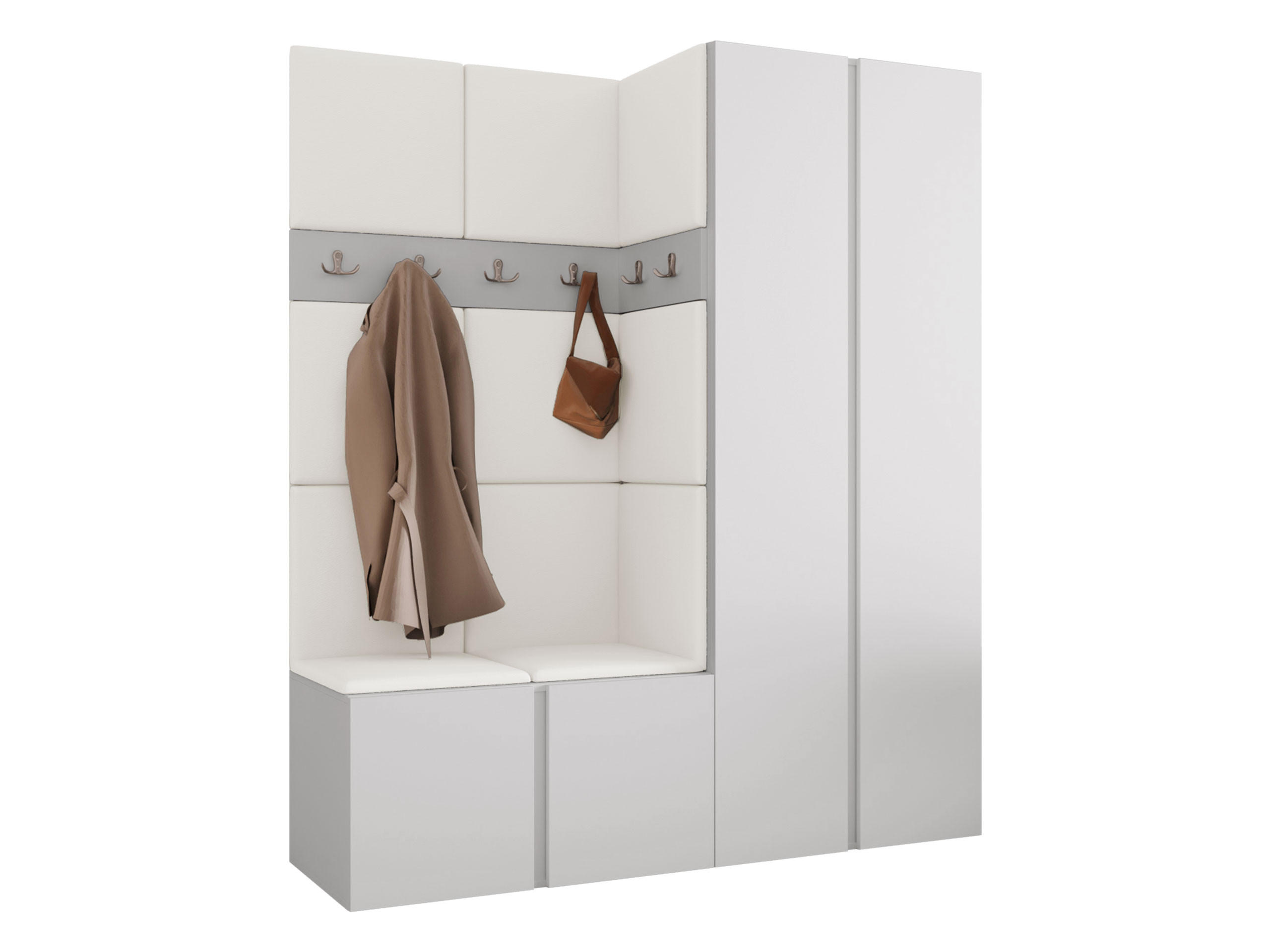 MOBILIER PENTRU HOL Orion III - alb, material plastic/compozit lemnos (158/186/46cm) - MIRJAN24
