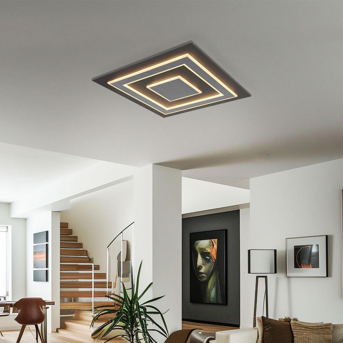 LED DECKENLEUCHTE JAYDEN Anthrazit Grau - Anthrazit, Metall (60/60/5.5cm) - Globo Lighting