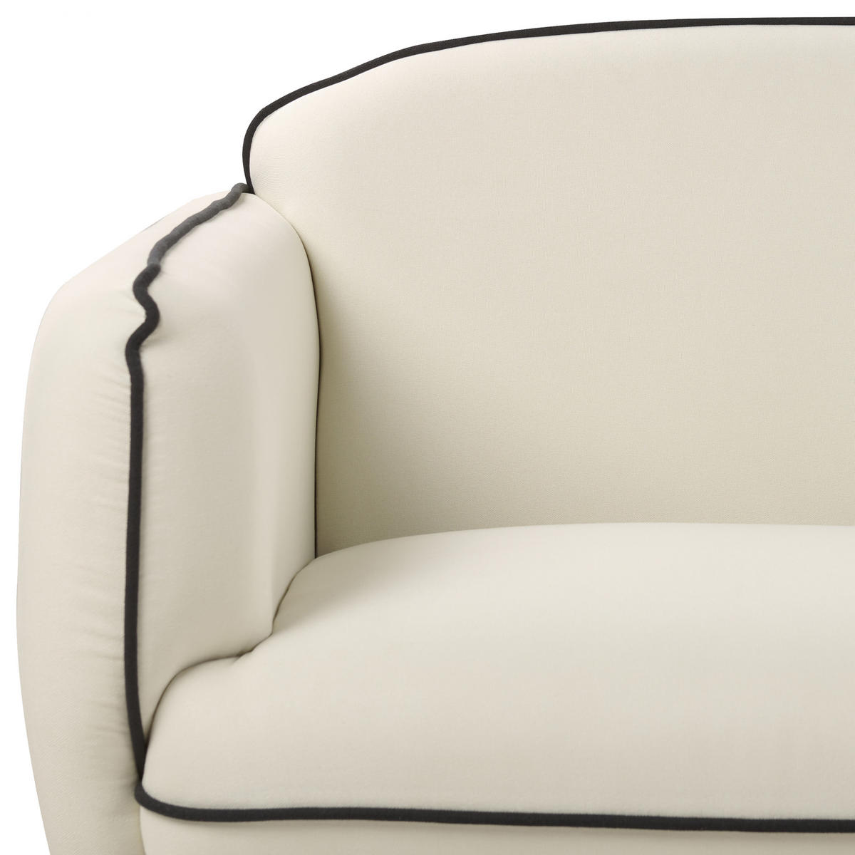 3-SITZER-SOFA hellbeige/schwarz Tonsberg - Beige/Schwarz, Textil (198/78/85cm) - Beliani