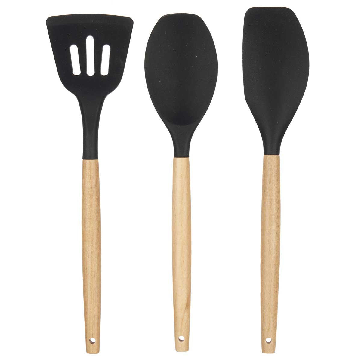 KOCHSPATEL Silikon 3er-Set - Braun, Kunststoff (20/37/3.5cm) - Kinvara