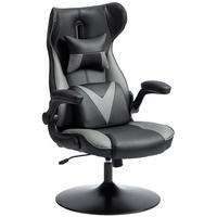 GAMING-STUHL mit Wippenfunktion,bis 120 kg belastbar, Schwarz+Grau - Grau, Kunststoff (67/112/71cm) - Vinsetto