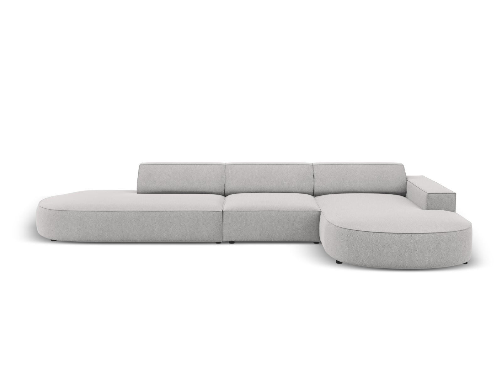 ECKSOFA rechts Jodie aus strukturiertem Stoff hellgrau 4 Sitzplätze - Hellgrau, Textil (166/342cm) - Micadoni