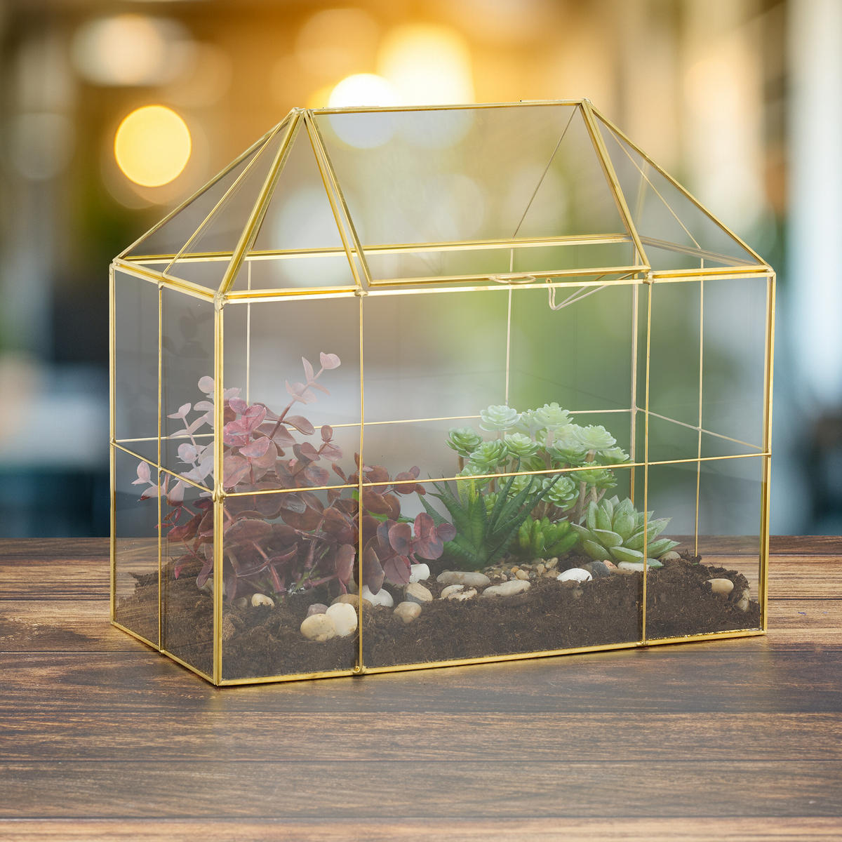 PFLANZENTERRARIUM - Transparent, Glas/Metall (30/27/15cm) - Relaxdays