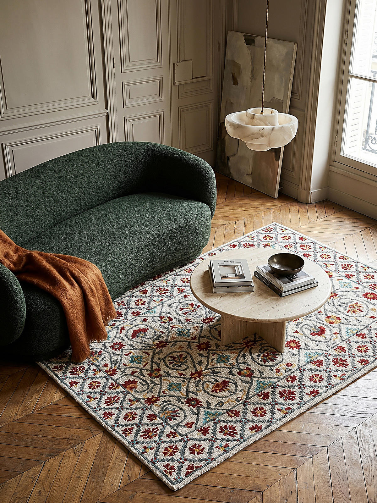 WOLLTEPPICH Orientmuster Floral Suzani, Wohnzimmer Rot-Blau Rechteckig 160x230 - Rot, Textil (230/160cm) - KADIMA DESIGN
