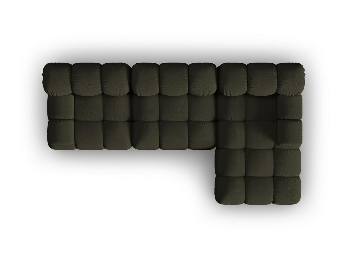 ECKSOFA modular rechts Bellis aus 3D-Stoff Amazonasgrün 4 Sitzplätze - Waldgrün, Textil (155/282cm) - Micadoni