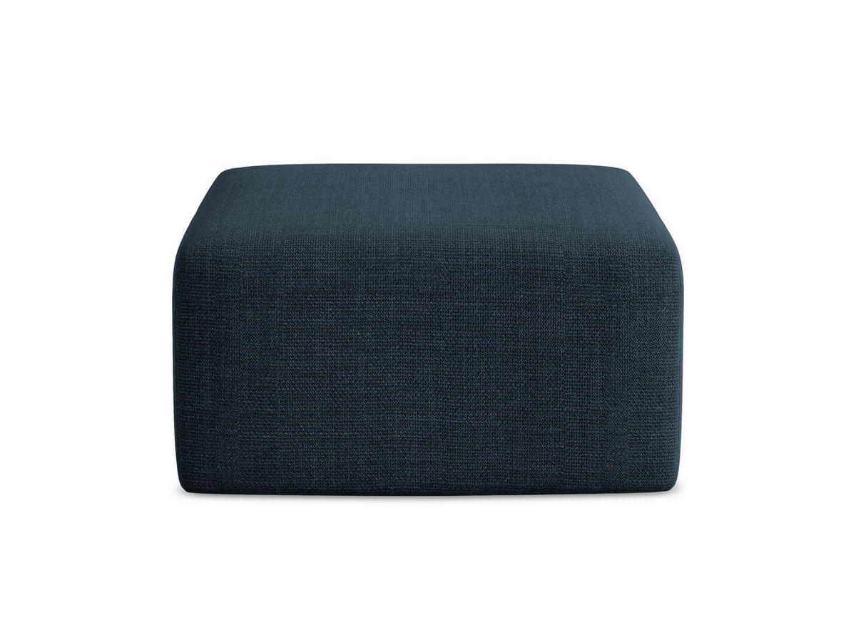 POUF Strukturstoff Blau - Türkis/Schwarz, Holzwerkstoff/Kunststoff (75/37/75cm) - Makamii