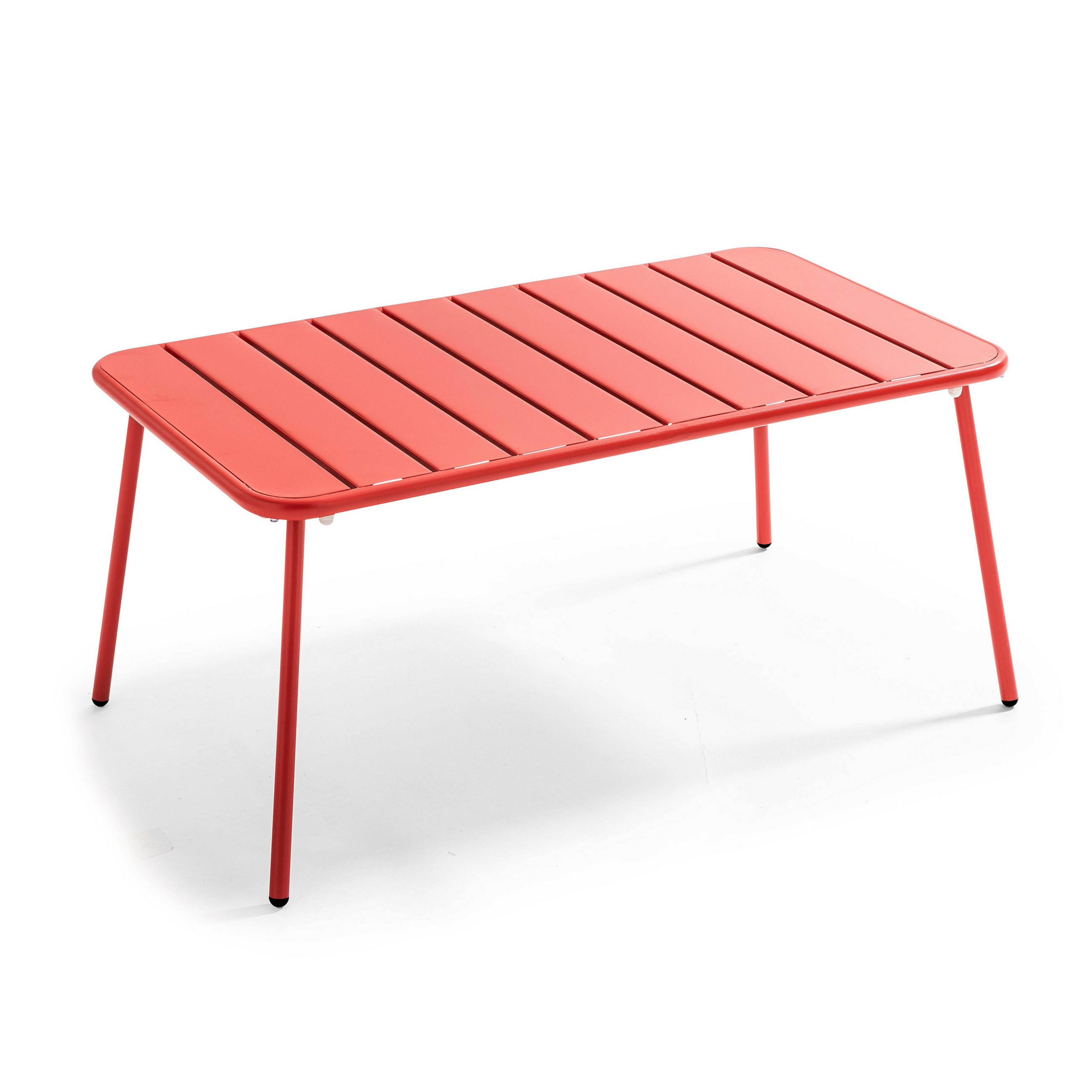 GARTEN-LOUNGETISCH, Rot - Rot, Metall (90/50/40cm) - Oviala