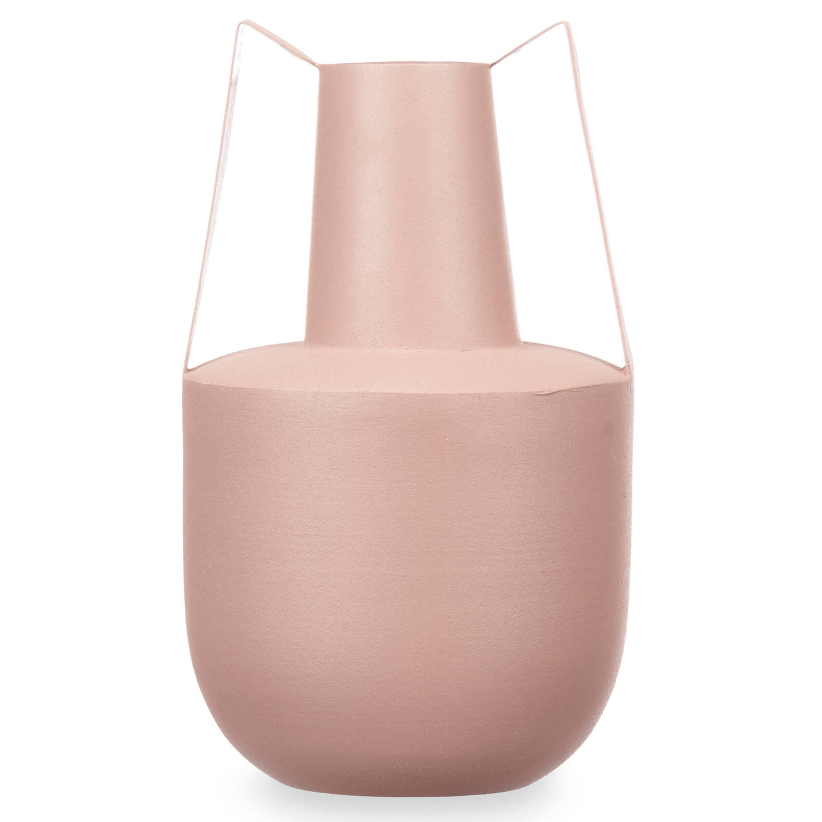 VASE Metall Pastellfarben mit Griffen 21 cm - Rosa, Metall (21cm) - Giftdecor