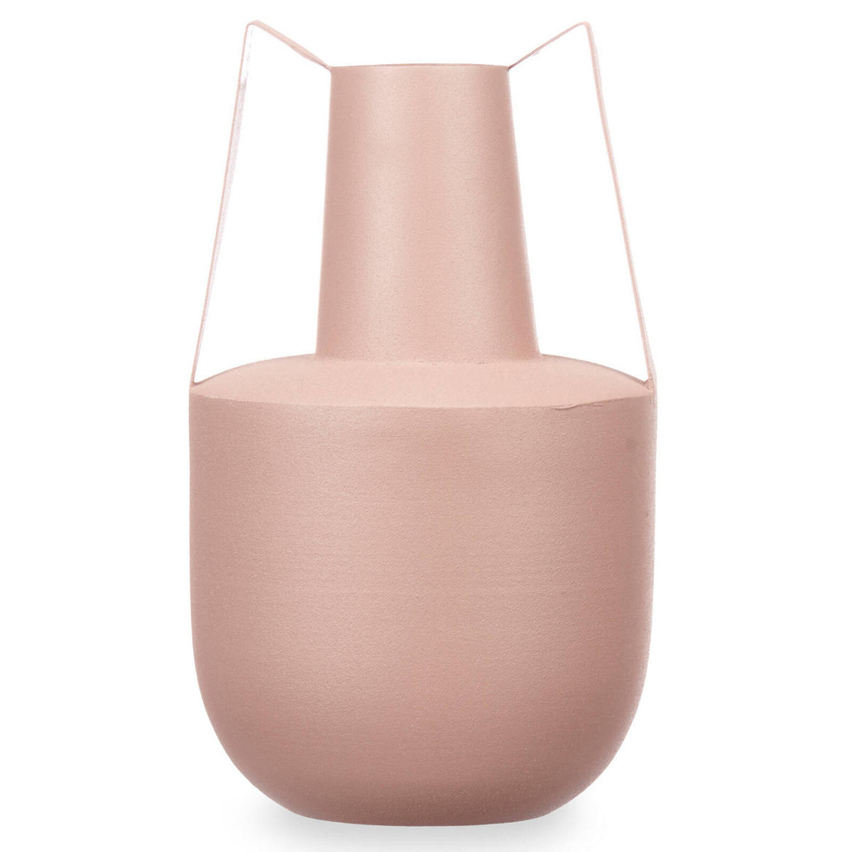 VASE Metall Pastellfarben mit Griffen 21 cm - Rosa, Metall (21cm) - Giftdecor