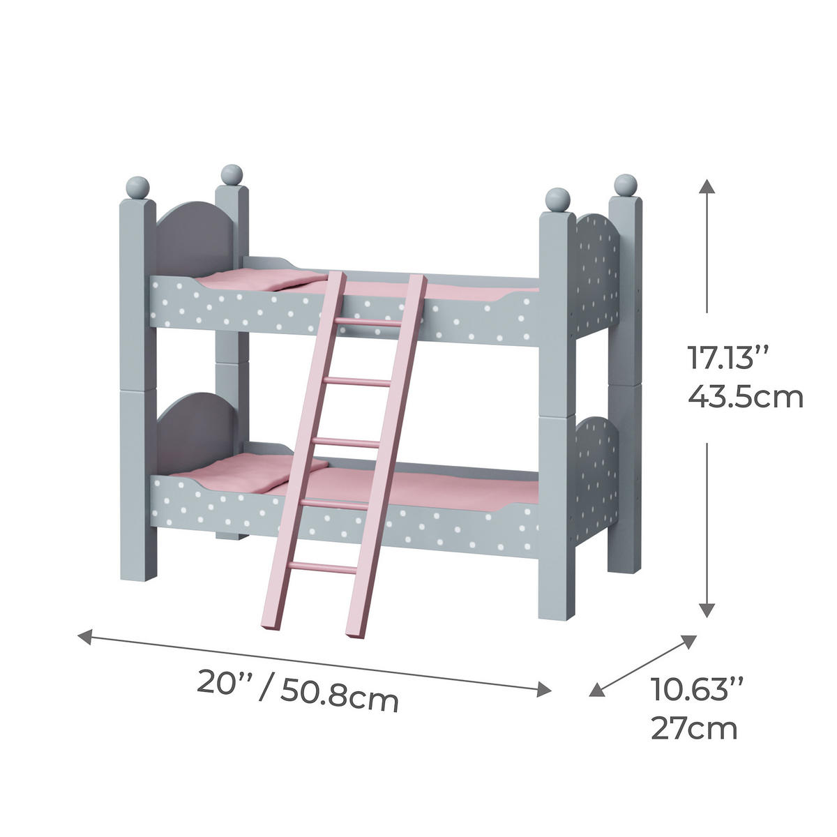 PUPPENBETT, Grau, 44cm - Grau, Holzwerkstoff (27/44/51cm) - Teamson Kids