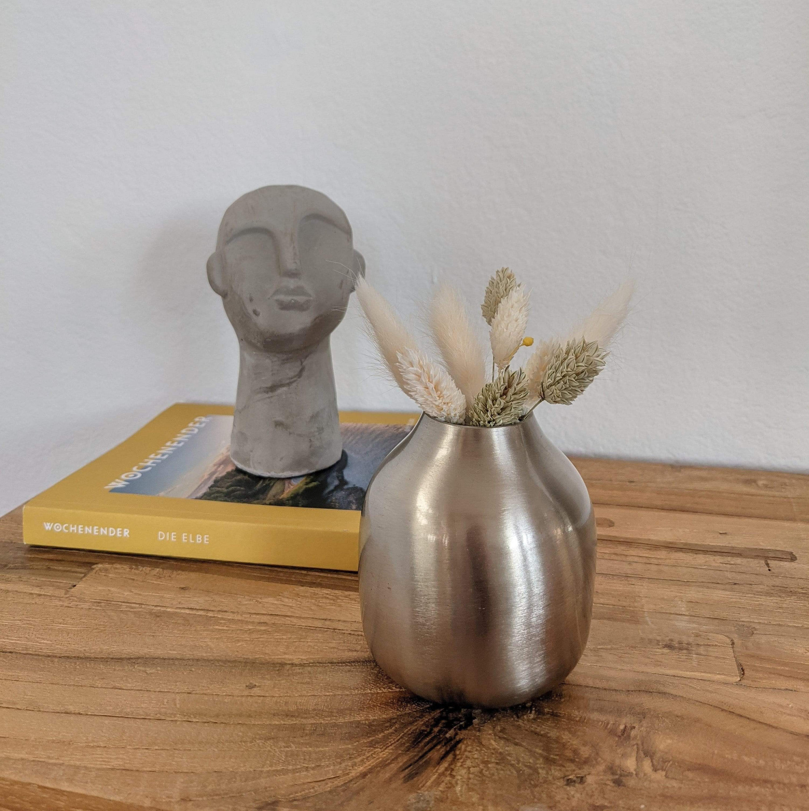 VASE Basit aus Eisen Silber klein Ø8/10 cm - Silberfarben, Metall (10cm) - LaLe Living