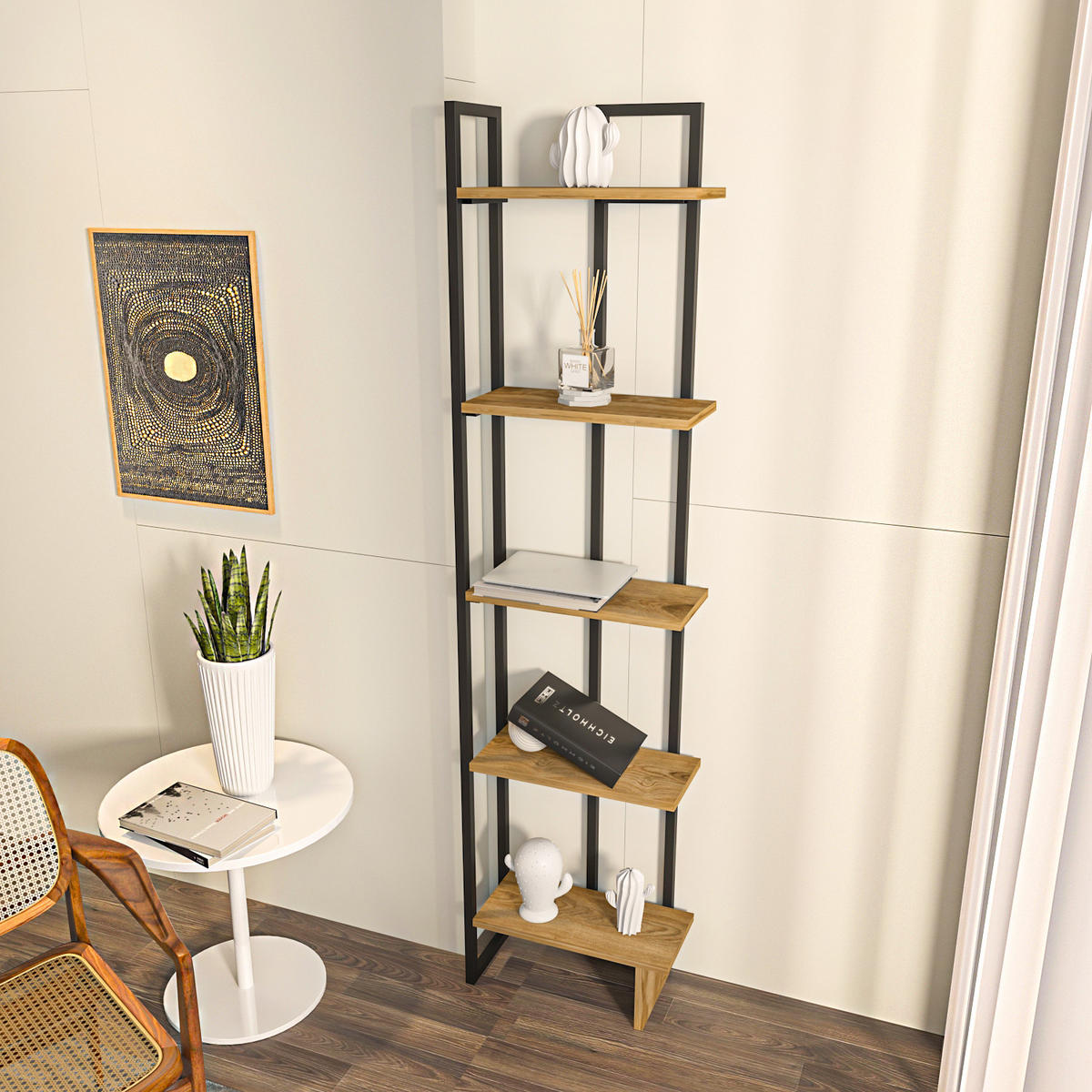 ECKREGAL Alice Schwarz Braun - Schwarz/Braun, Holzwerkstoff/Metall (45/180/22cm) - Decorotika