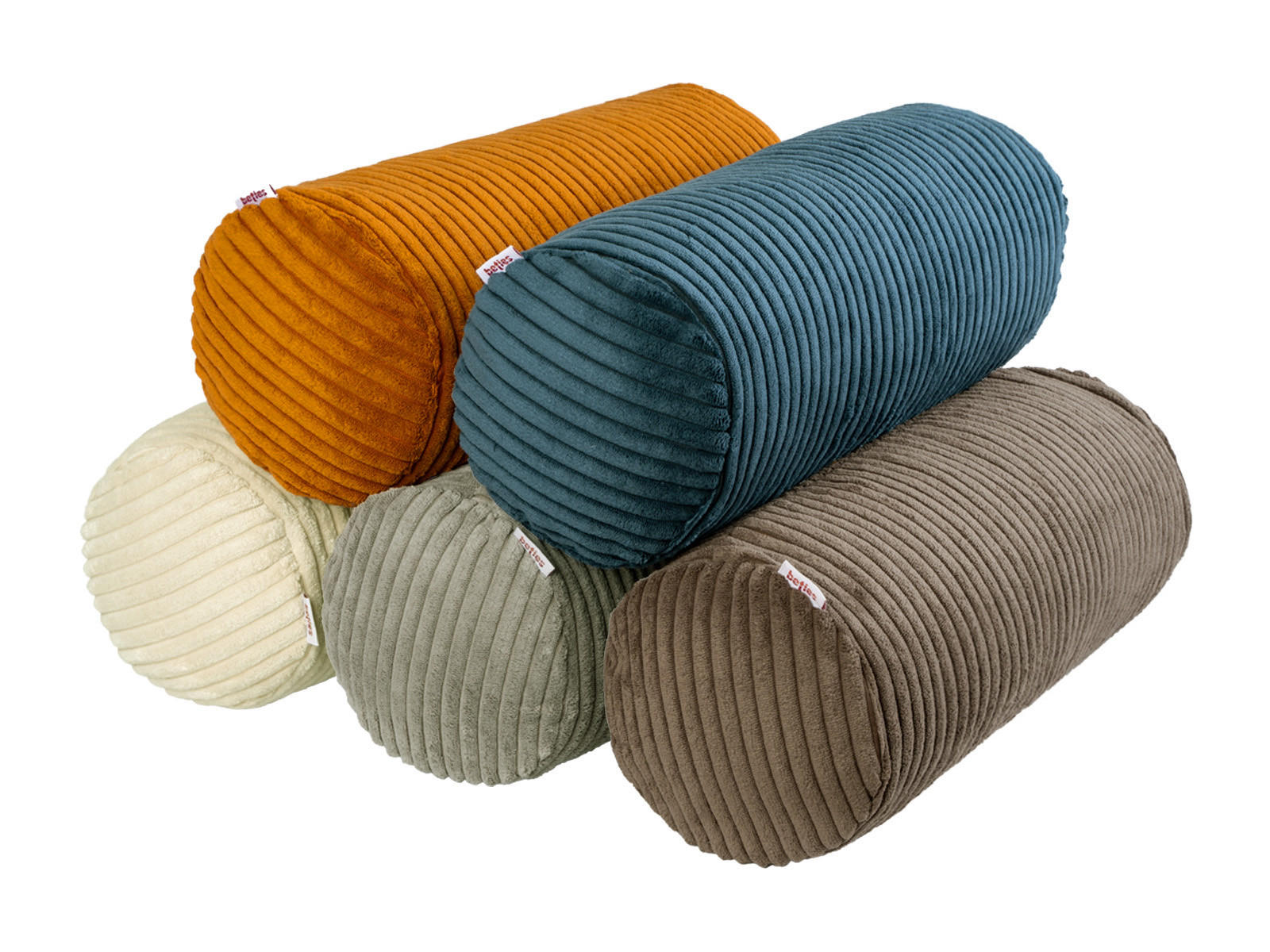 NACKENROLLENHÜLLE HYggelig No.2 Block Cord-Samt kreide-beige 40/15 cm - Ecru, Textil (15/40cm) - beties Heimtextil