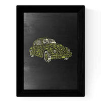 POSTER Schwarz-Weiß Blatt – Käfer A4 Rahmenlos - Klar, Papier (29.7/5/21cm) - Nacnic