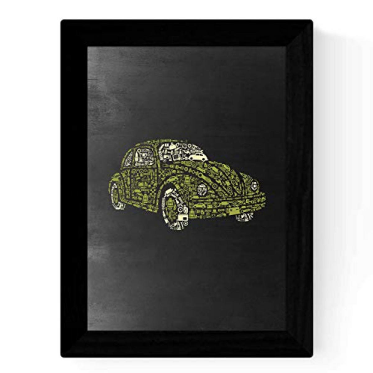 POSTER Schwarz-Weiß Blatt – Käfer A4 Rahmenlos - Klar, Papier (29.7/5/21cm) - Nacnic