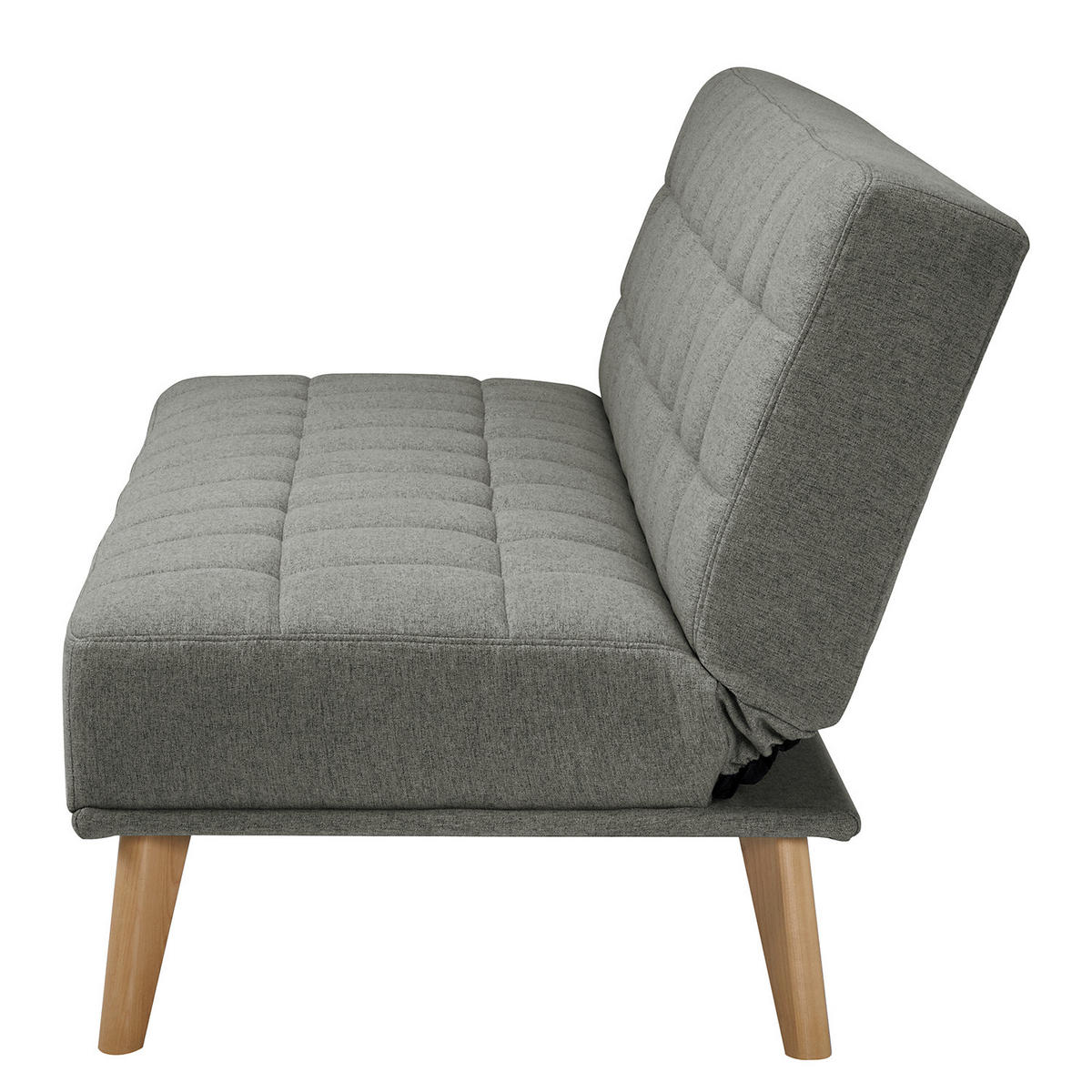 SCHLAFSOFA - Textil / Holz - Grau, Holz/Birkenholz (180/81/86cm) - home24
