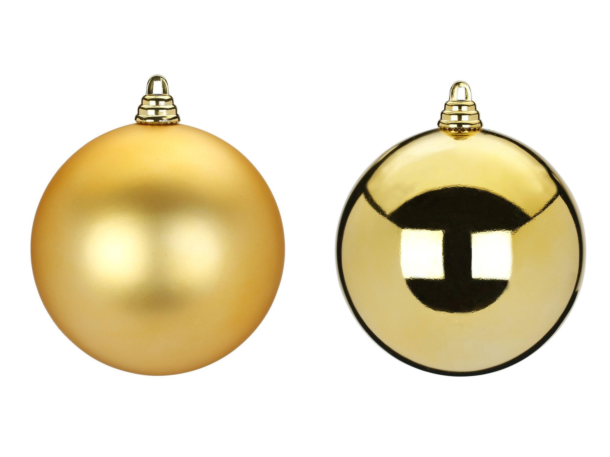 LAALU CHRISTBAUMKUGEL-SET 2 Stück: Ornamente rund gold mix 10 cm - Goldfarben, Kunststoff (0.01/1/0.01cm) - LAALU