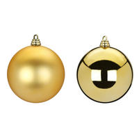 LAALU CHRISTBAUMKUGEL-SET 2 Stück: Ornamente rund gold mix 10 cm - Goldfarben, Kunststoff (0.01/1/0.01cm) - LAALU