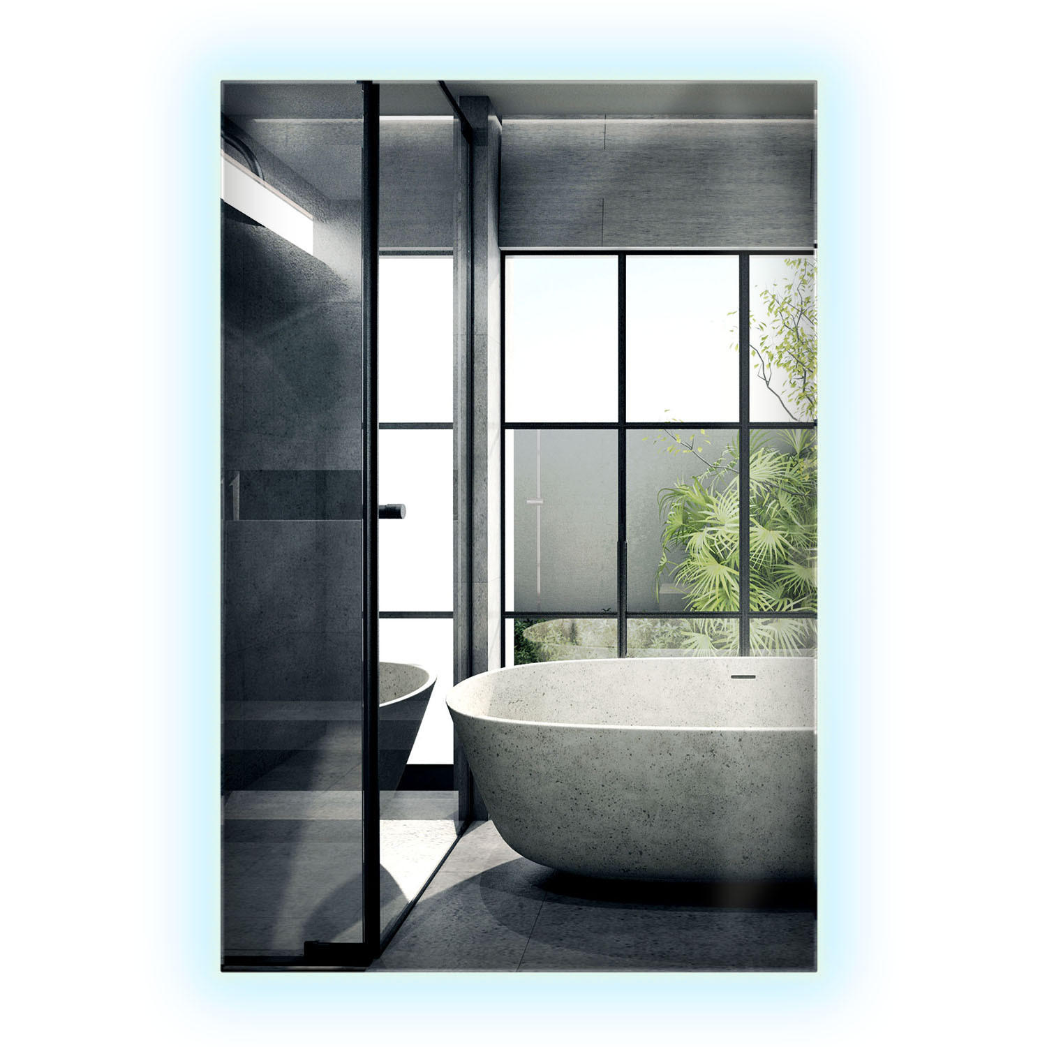 LED-SPIEGEL 60x40 cm Rechteckig Kaltweiß 6000K - Transparent, Glas (40/60/0.4cm) - Wallfluent