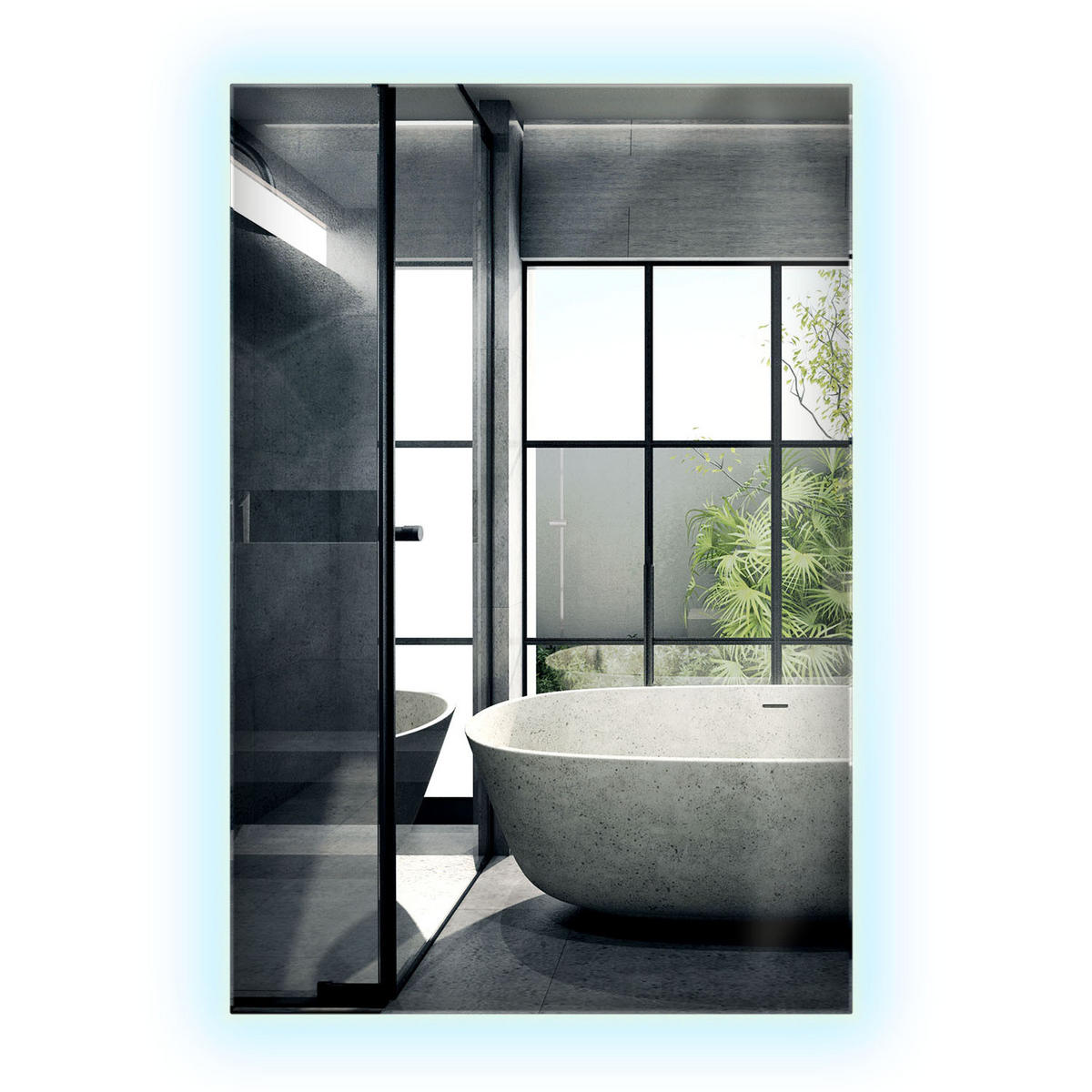 LED-SPIEGEL 60x40 cm Rechteckig Kaltweiß 6000K - Transparent, Glas (40/60/0.4cm) - Wallfluent