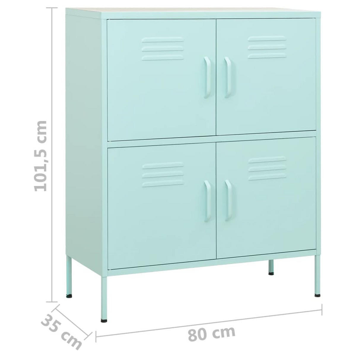 LAGERSCHRANK Minzgrün 80/35/101,5 Cm Stahl - Mintgrün, Metall (80/101.5/35cm) - vidaXL