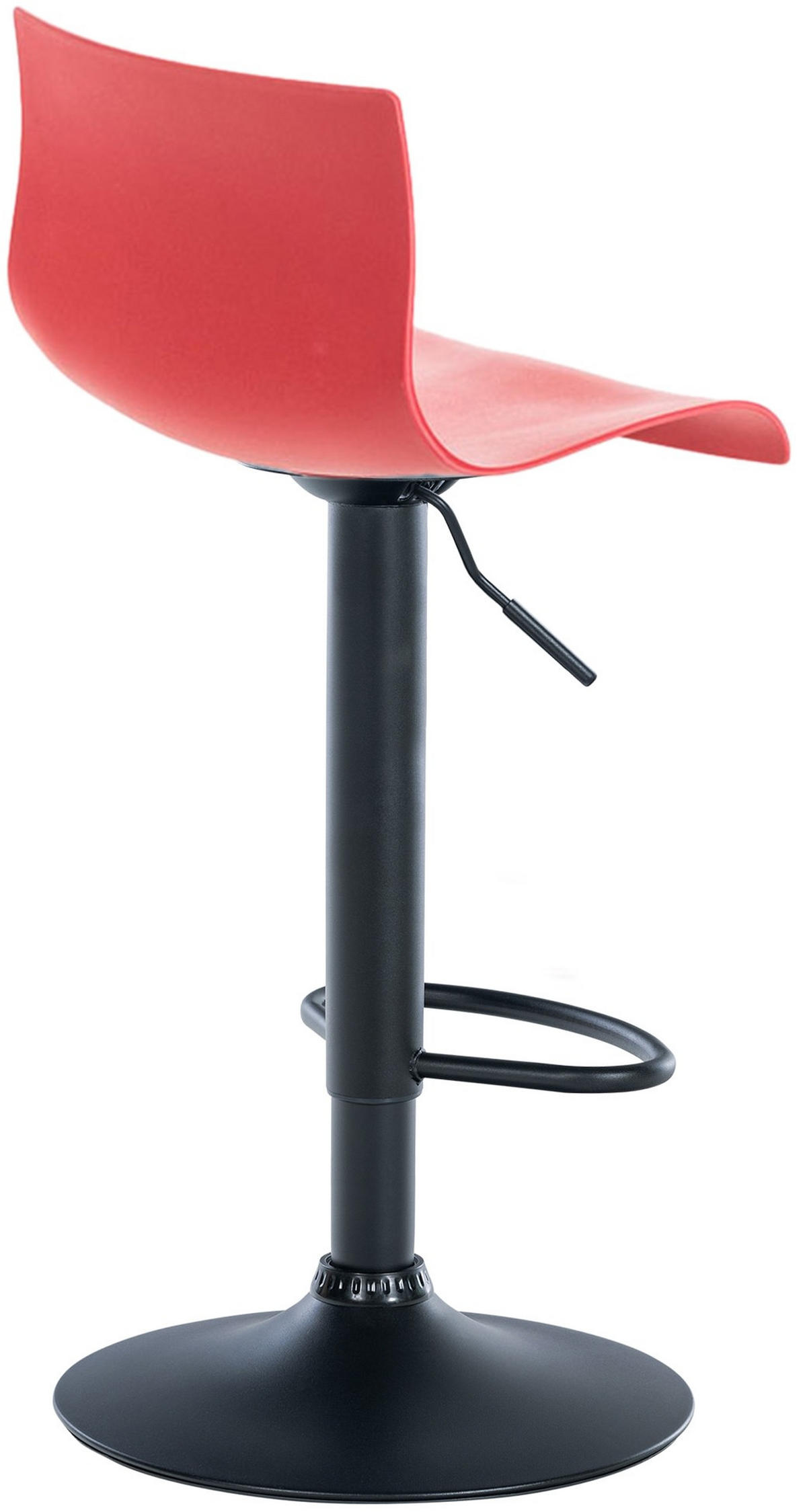 BARHOCKER Kunststoff rot - Rot/Schwarz, Kunststoff/Metall (39/84/36cm) - CLP