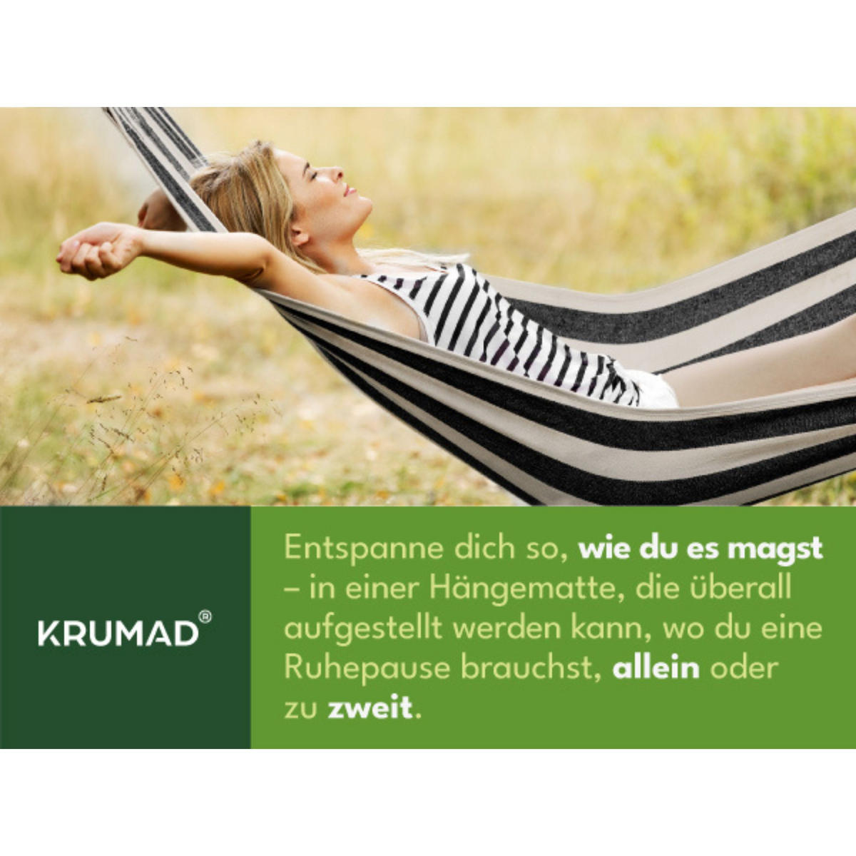 HÄNGEMATTE Weiß-Schwarz - Schwarz, Textil (150/40/260cm) - KRUMAD