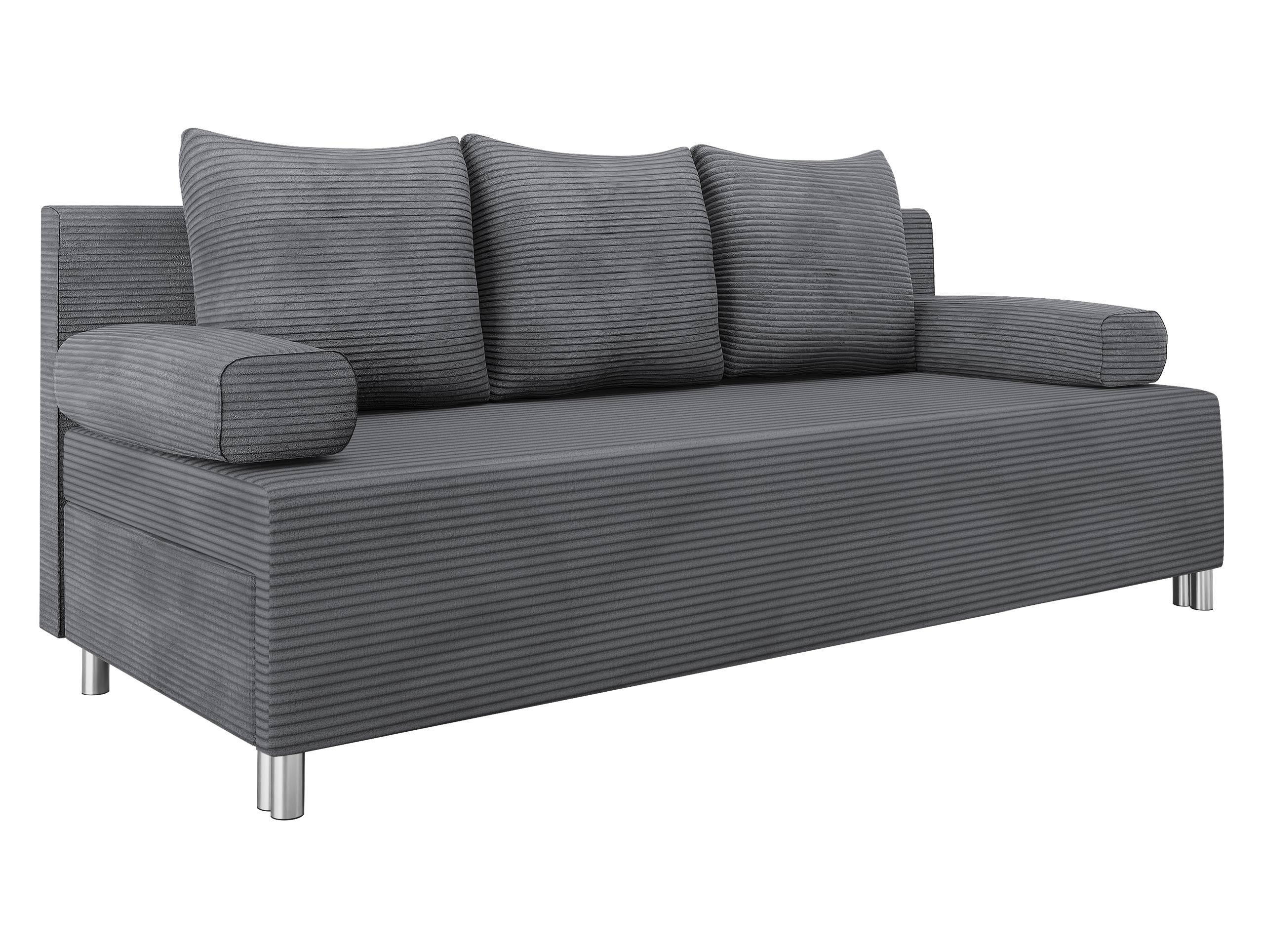 SCHLAFSOFA Dover Cord - Chromfarben/Greige, Holz/Kunststoff (192/86/80cm) - MIRJAN24