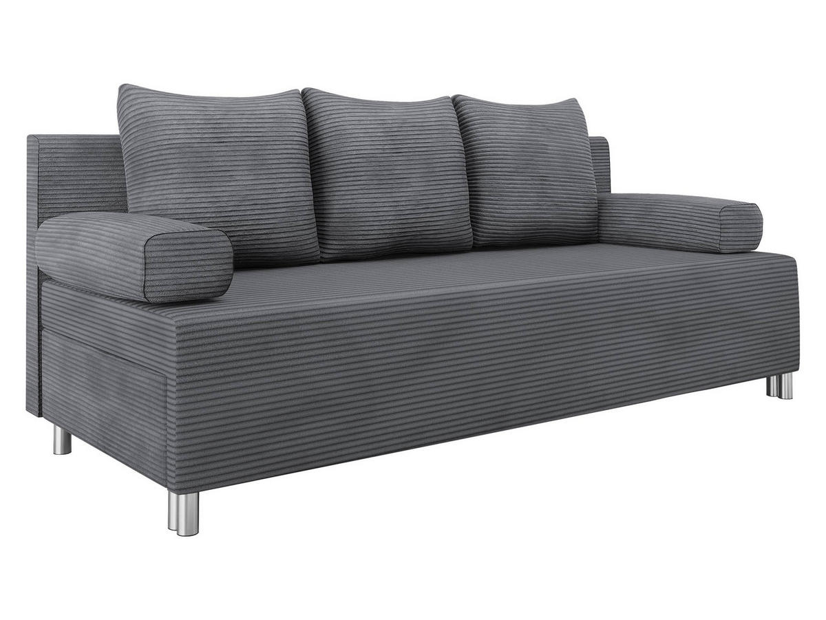 SCHLAFSOFA Dover Cord - Chromfarben/Greige, Holz/Kunststoff (192/86/80cm) - MIRJAN24